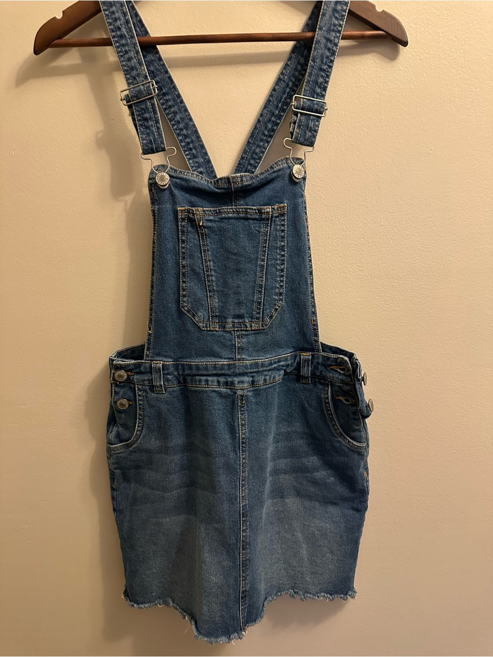 Love Tree Blue Denim Overall Skirt